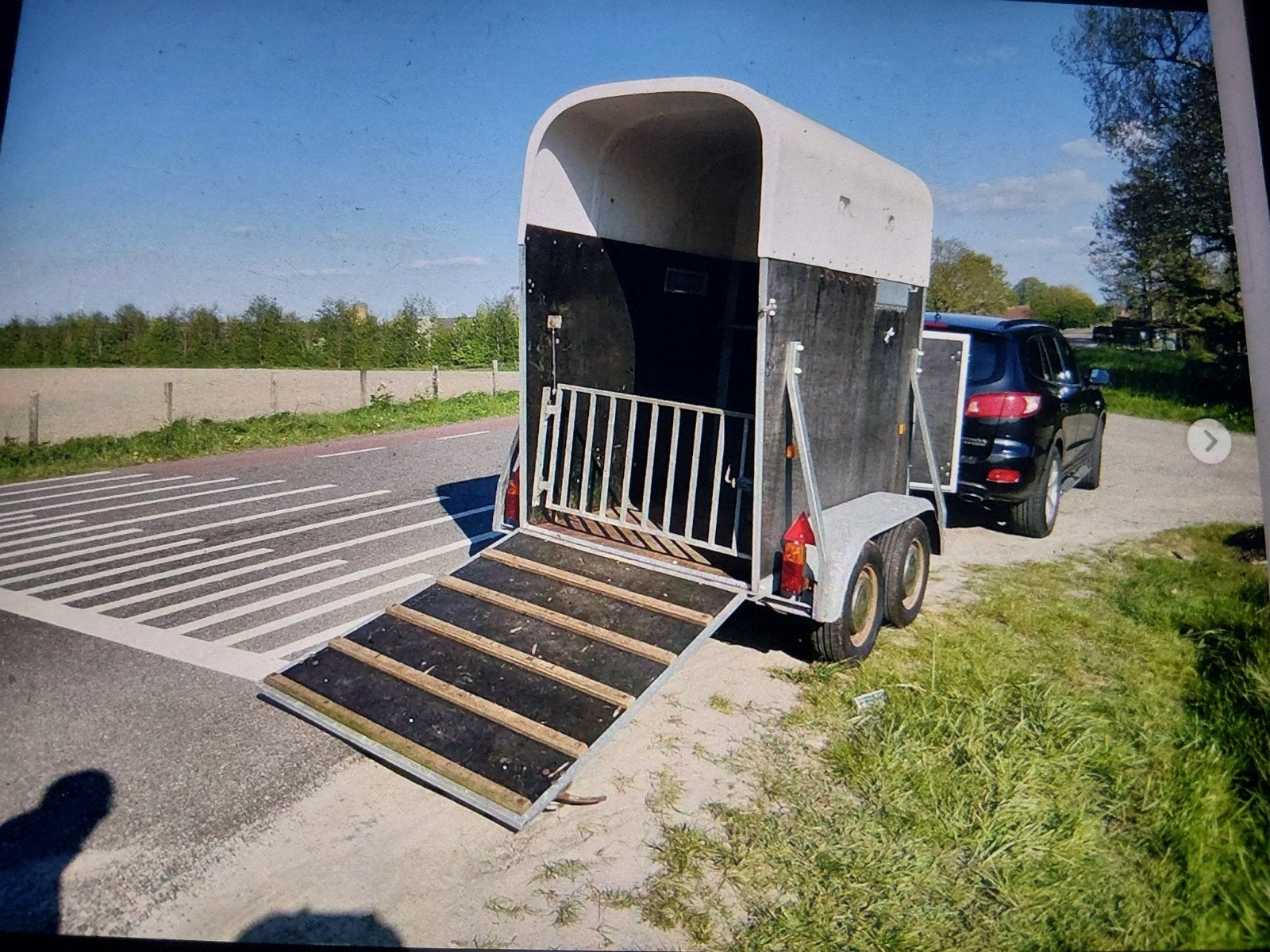 Nette paardentrailer, Ophalen, Gebruikt, Hout, 1½-paards trailer