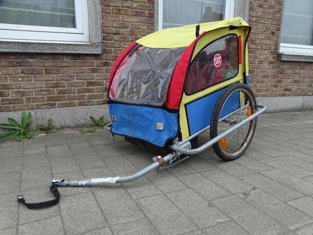 Fietskar voor 1 of 2 kinderen, Ophalen, Gebruikt, Kinderkar, Opvouwbaar