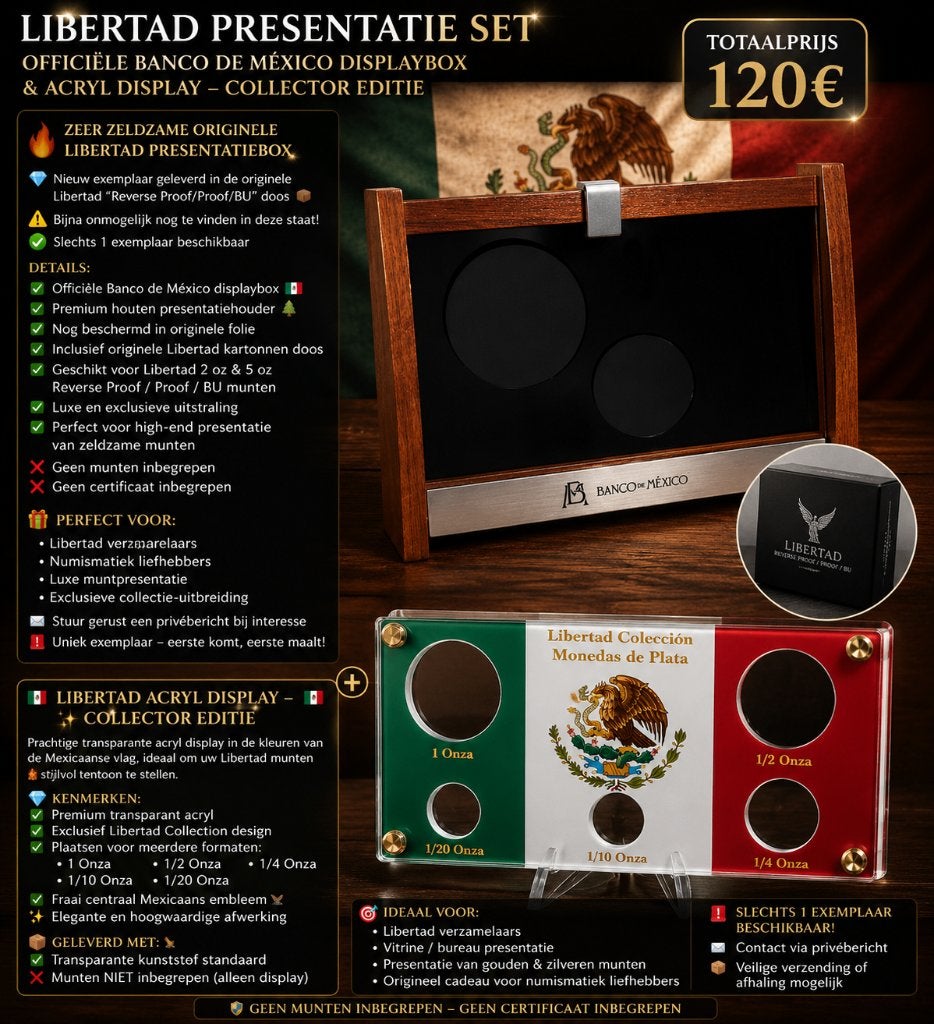 LIBERTAD COLLECTOR SET – 2 EXCLUSIEVE DISPLAY’S IN ÉÉN LOT, Postzegels en Munten, Munten | Amerika, Ophalen of Verzenden