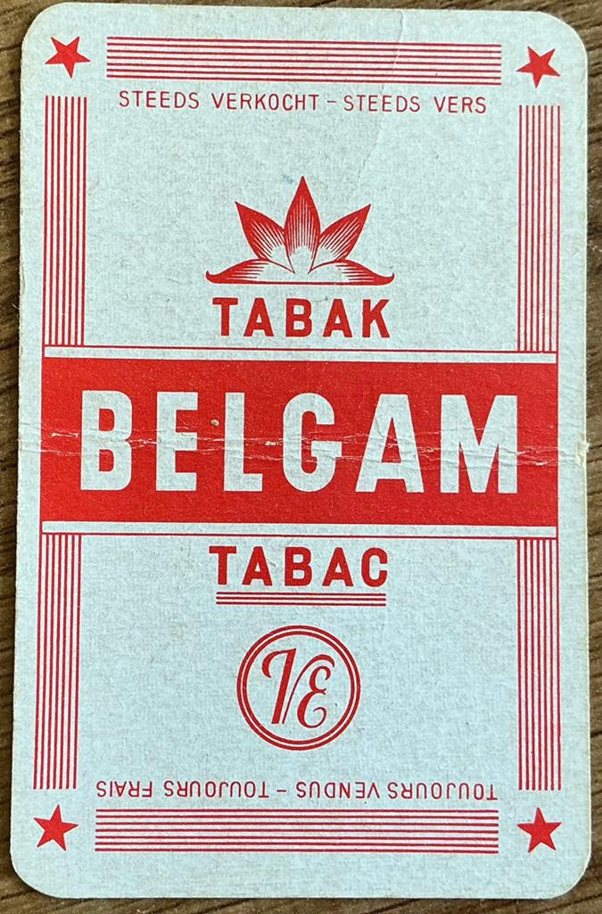 Carte à jouer TOBACCO BELGAM, Collections, Enlèvement ou Envoi, Comme neuf, Carte(s) à jouer