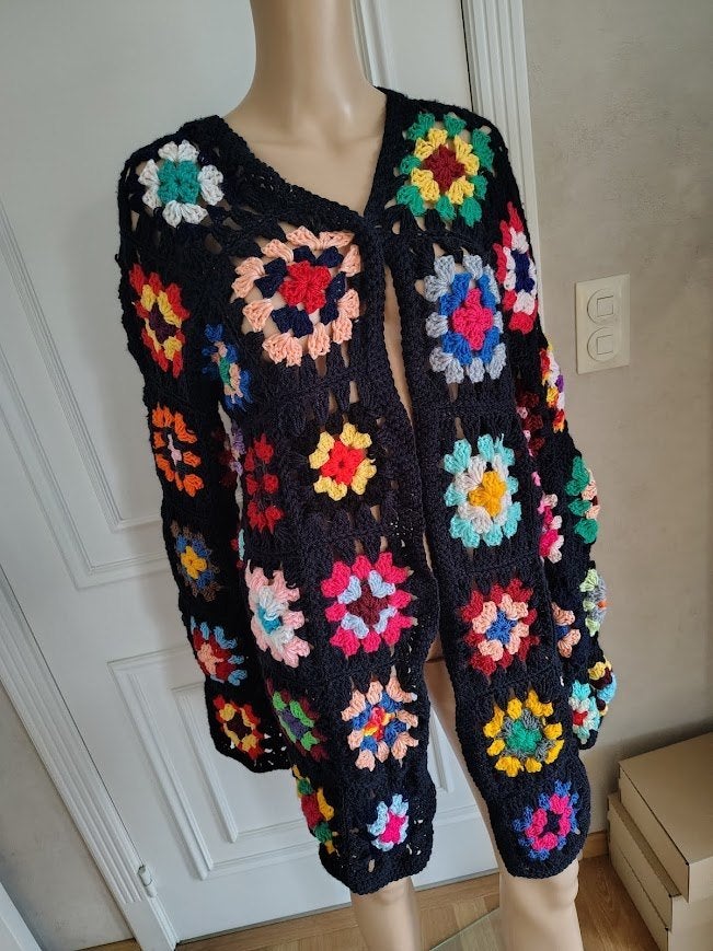 Granny square vest trui sweater, Verzenden