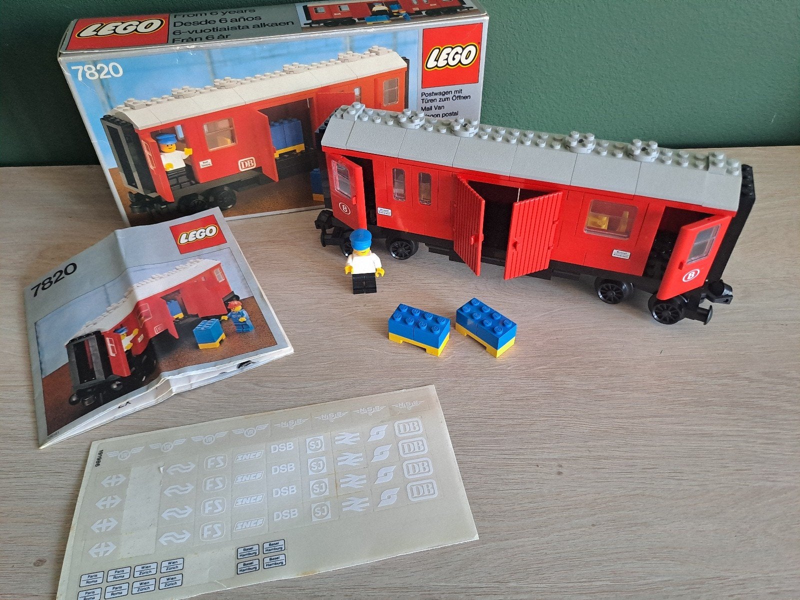 Vintage Lego 1980 7820 12V Trein Postwagon, Kinderen en Baby's, Ophalen, Lego