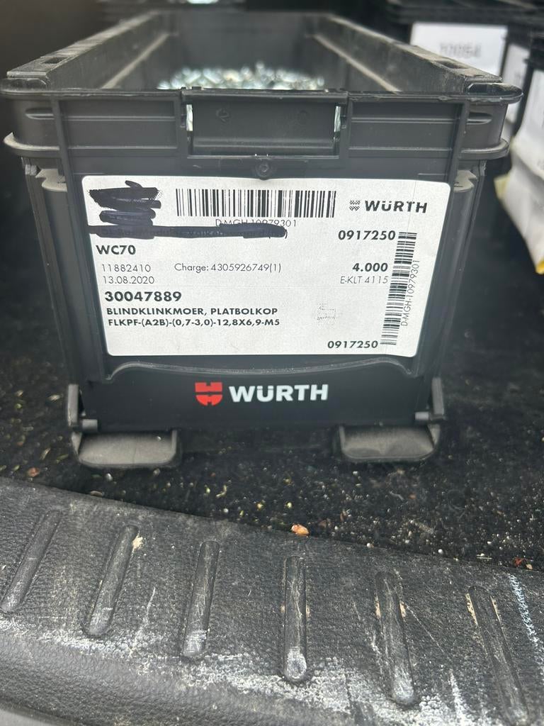 Würth 5,29 KG blindklink moer M5, Auto-onderdelen, Ophalen