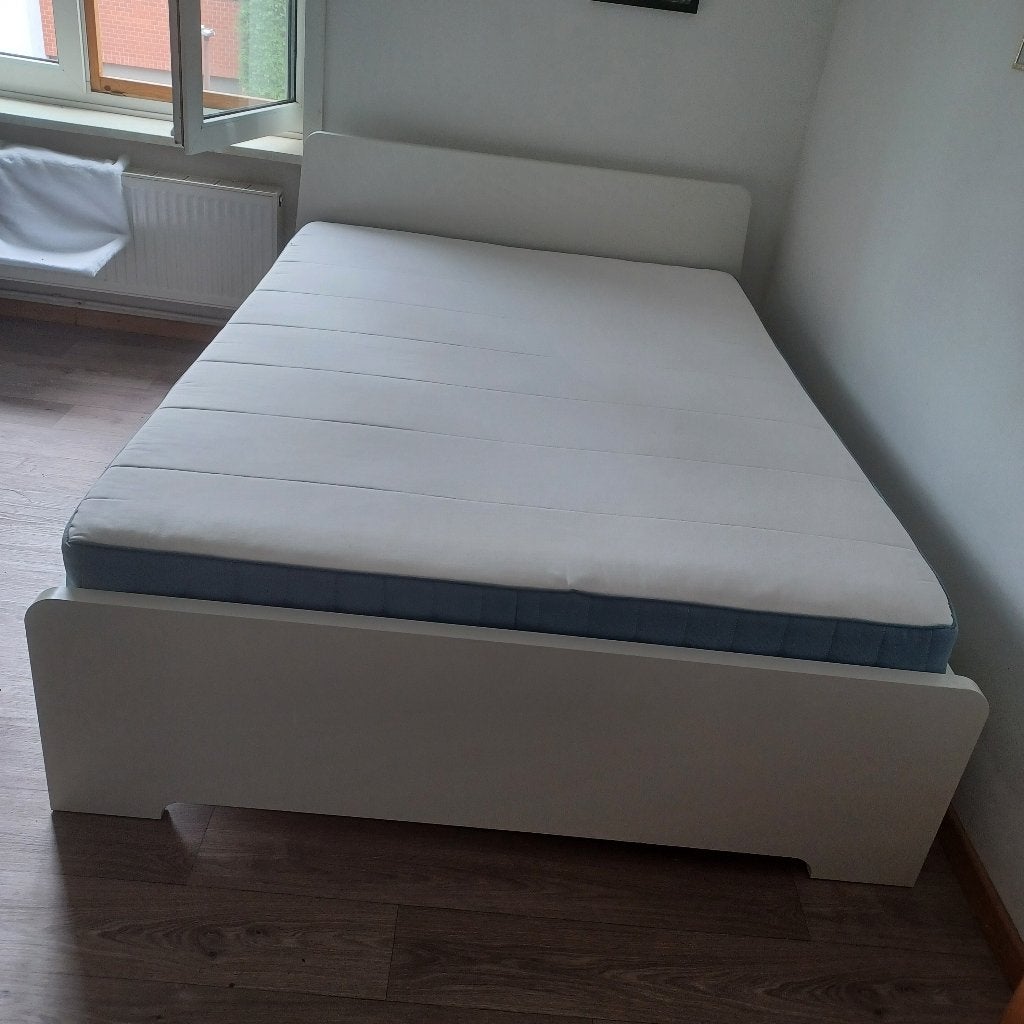 Ikea matras boxspringbed, Ophalen, Wit, Tweepersoons, 140 cm