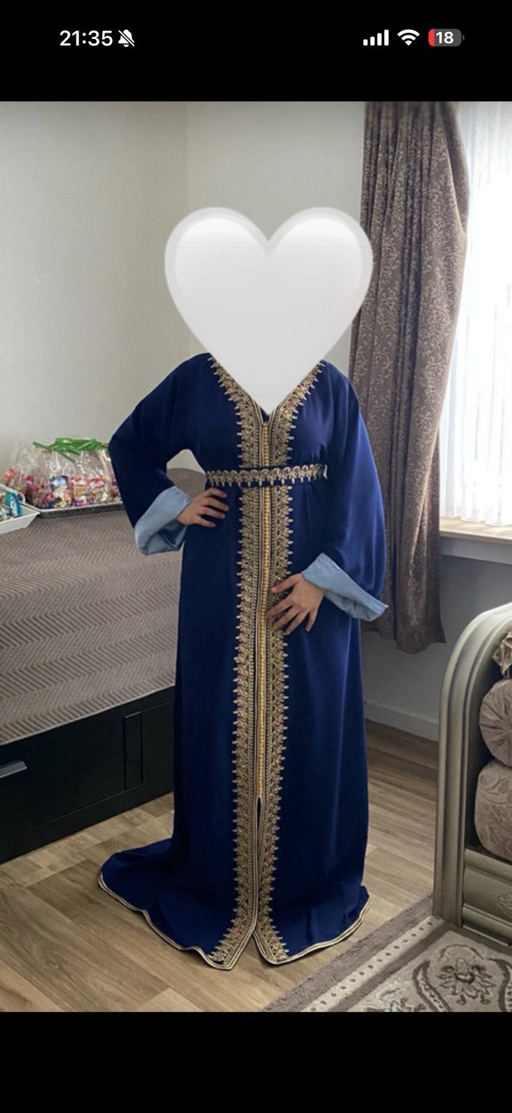Kaftan, Kleding | Dames, Overige typen, Blauw, Maat 42/44 (L), Ophalen of Verzenden