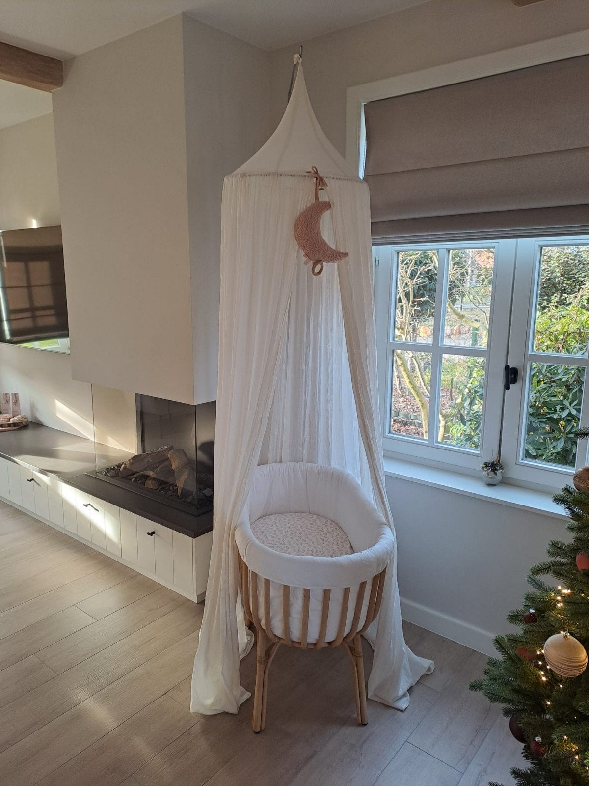 Childhome rotan wieg + omranders + hemel, Kinderen en Baby's, Babywiegjes en Ledikanten, Ophalen, Zo goed als nieuw, Wieg