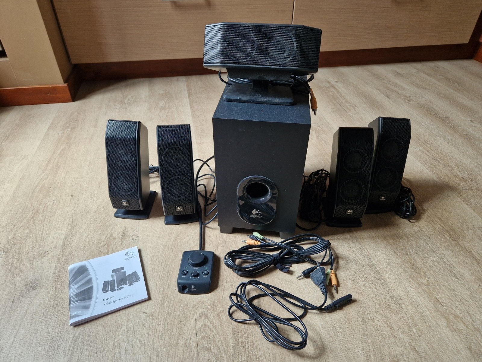 Logitech X-540 5.1 surround sound speakersysteem, Computers en Software, Pc speakers, Gebruikt, Ophalen