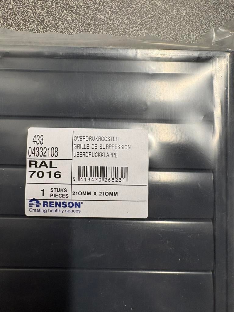 Overdrukrooster Renson, Ophalen, Nieuw, Ventilator en Afzuiger
