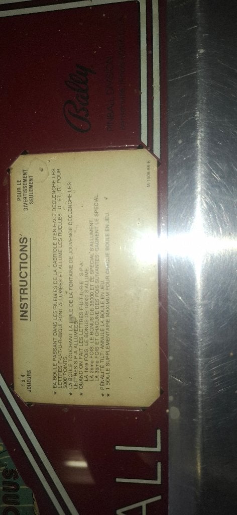 Flipperkast, Enlèvement, Utilisé, Flipper (jeu), Bally