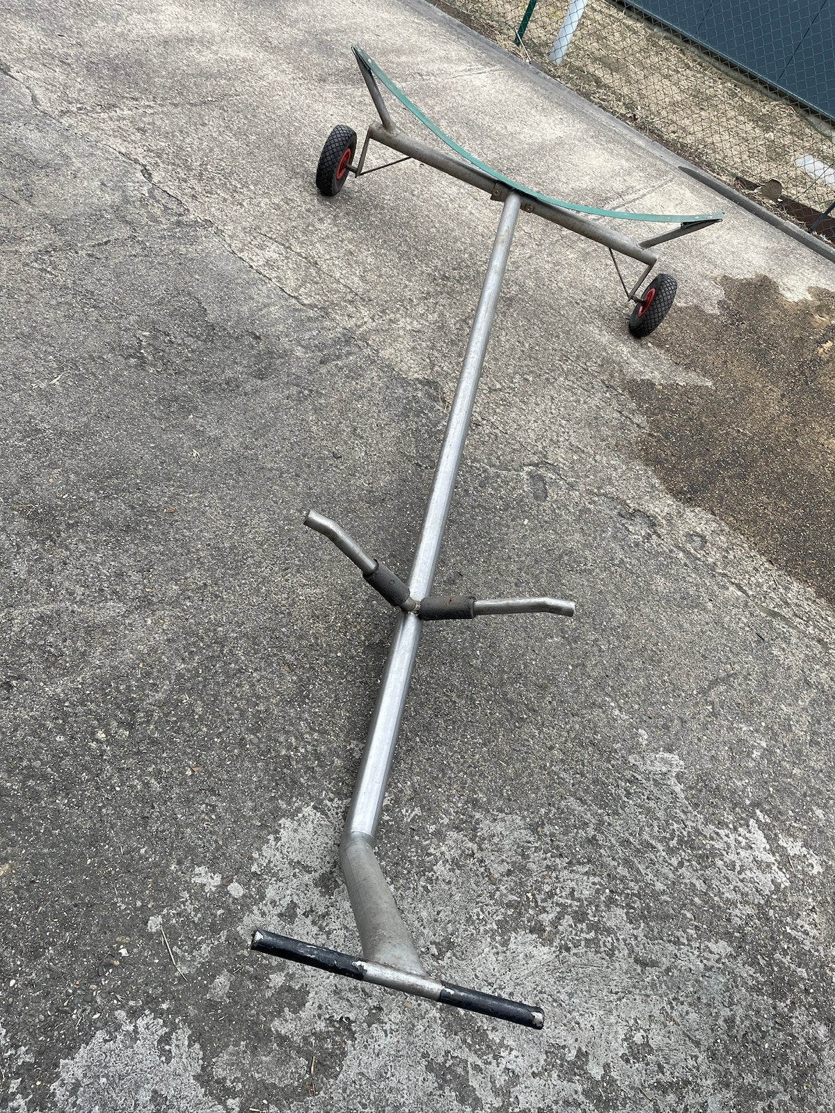 Inox strandkar voor zeilboot of rubberboot, Watersport en Boten, Boottrailers, Ophalen, Zo goed als nieuw