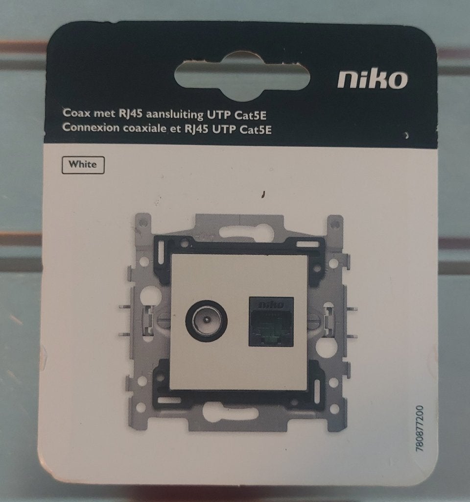 Niko Stopcontact - 2-voudig Ongeaard Inbouw - wit. Nieuw, Ophalen, Nieuw, Stopcontact