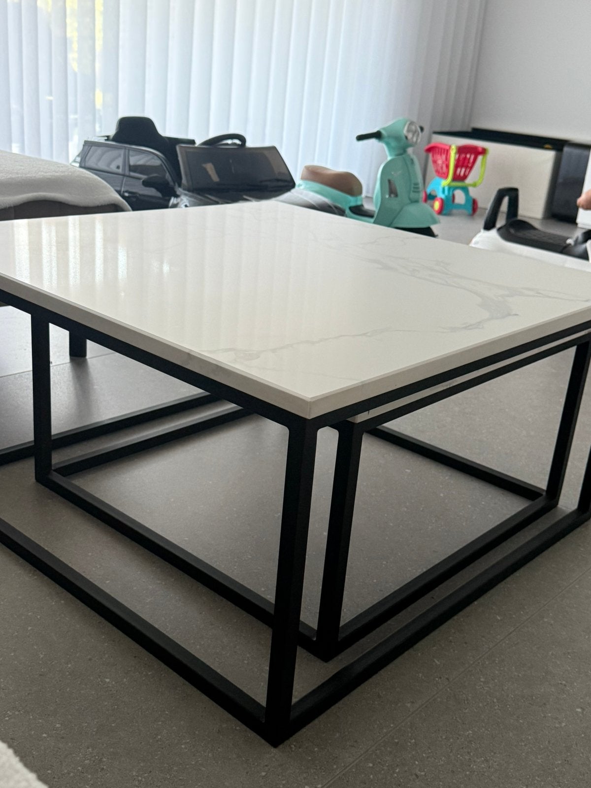 Luxe set marmeren salontafels (Calacatta Quartz, Huis en Inrichting, Ophalen of Verzenden, Zo goed als nieuw