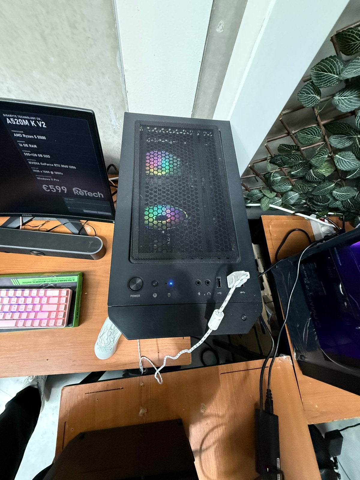 Gaming pc Ryzen 5 5500 + RTX 3060 12GB, Ophalen, Zo goed als nieuw