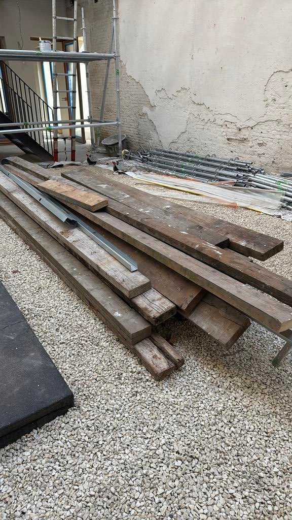 Houten juffers, Doe-het-zelf en Bouw, Hout en Planken, Ophalen, Gebruikt, Balk