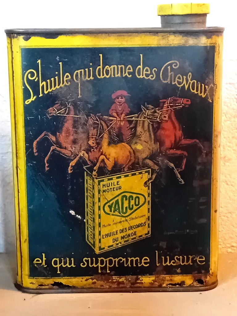 Bidon d'huile YACCO très rare, Collections, Boîte en métal, Enlèvement ou Envoi, Utilisé
