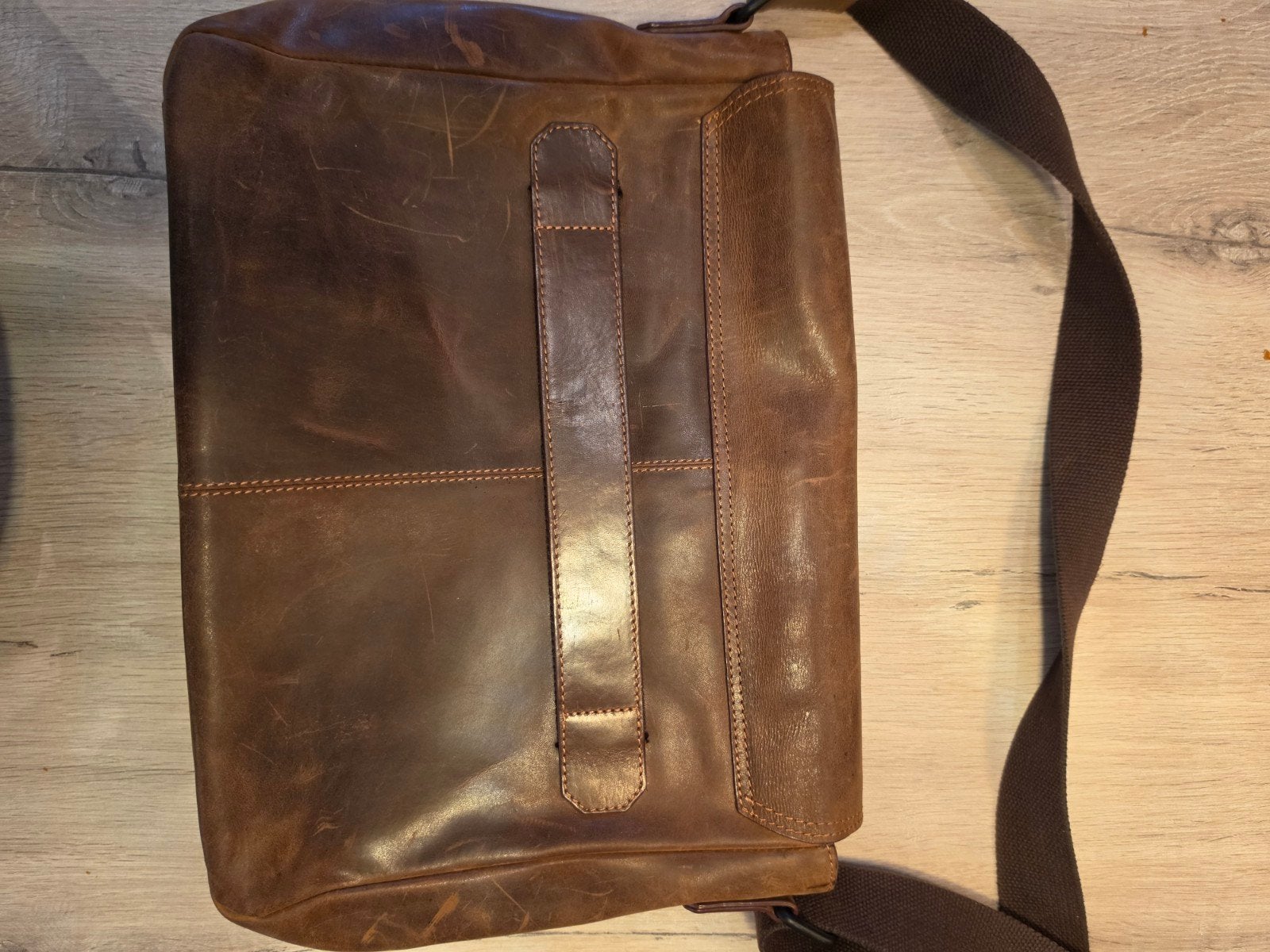 maverick cognac lederen postbodetas, Handtassen en Accessoires, Tassen | Schoudertassen, Overige merken, Overige kleuren, Ophalen of Verzenden
