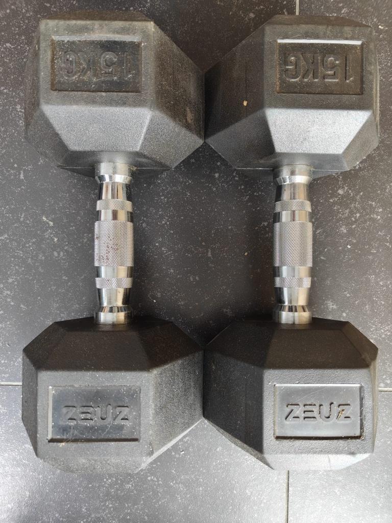 Dumbbell set 2x15kg, Sport en Fitness, Fitnessmaterialen, Ophalen, Zo goed als nieuw, Dumbbell