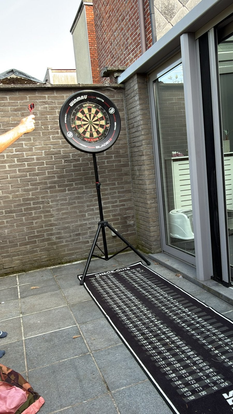 Dartsbord set met ring, staander en mat, Ophalen, Zo goed als nieuw, Dartbord