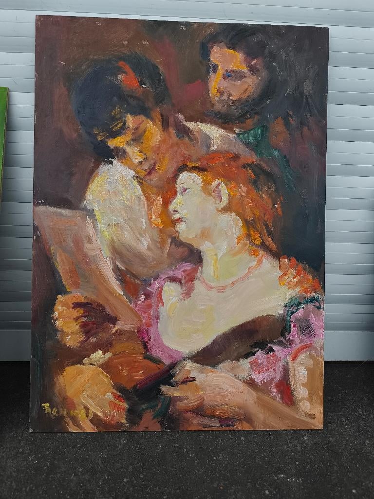 Huile sur panneau signe tony reniers, Antiquités & Art, Enlèvement ou Envoi