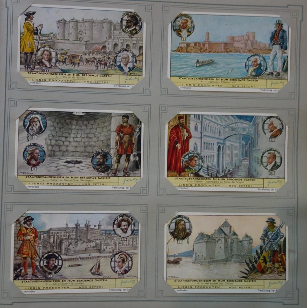 Set Liebig Prenten Staatsgevangenissen... (1960)., Verzamelen, Ophalen of Verzenden, Zo goed als nieuw, 1940 tot 1960, Gebouw