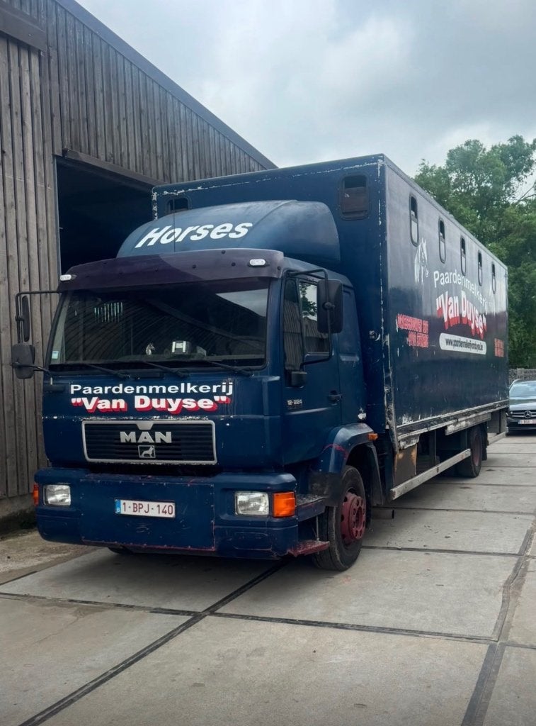 Paardenvrachtwagen Man 12-224, Auto's, Voorwielaandrijving, Stof, Blauw, MAN