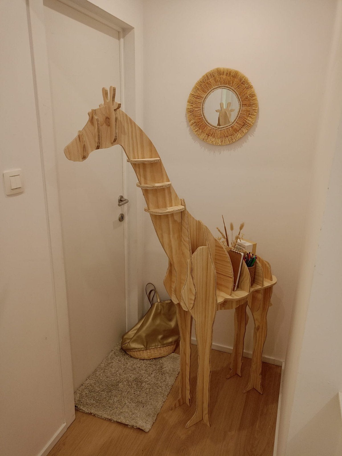 Girafe en bois bibliothèque animal, Enlèvement, Étagère, Bois