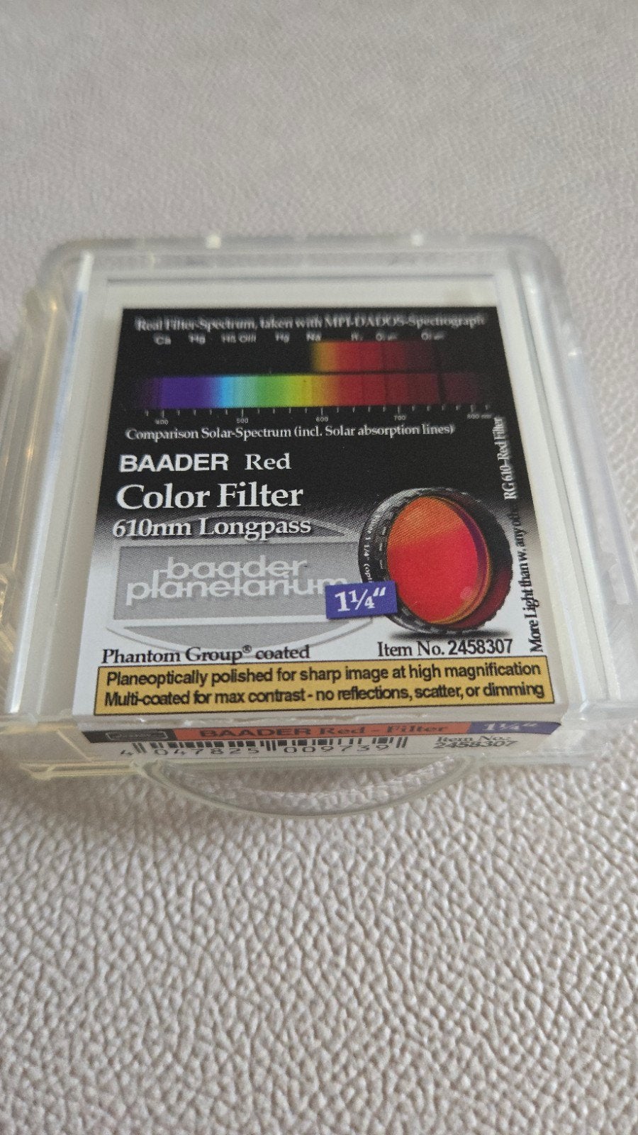 Filtre Baader 610mm rouge, Enlèvement, Neuf, Pièces ou Accessoires