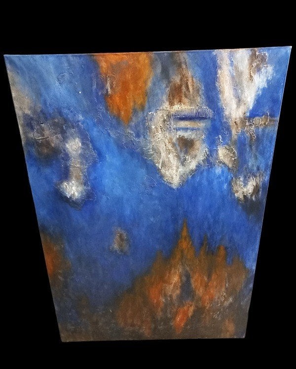 Ghislain Coteur « l'imagination bleue ». grand format., Antiquités & Art, Enlèvement, Abstrait