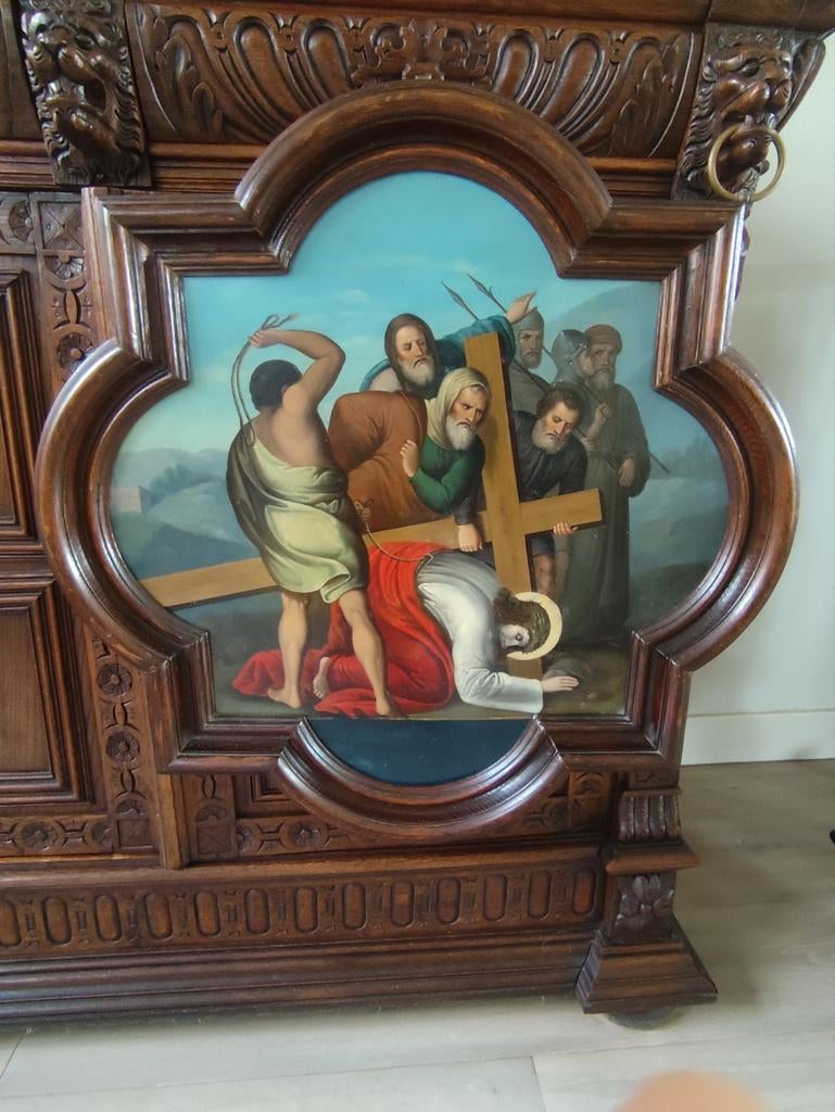 Schilderij van kruisweg., Ophalen