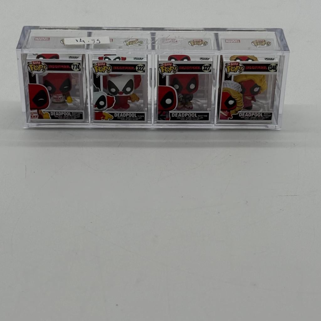 Bitty Pop! Deadpool - Series 1 - 4 stuks, met case, Collections, Jouets miniatures, Comme neuf, Enlèvement ou Envoi