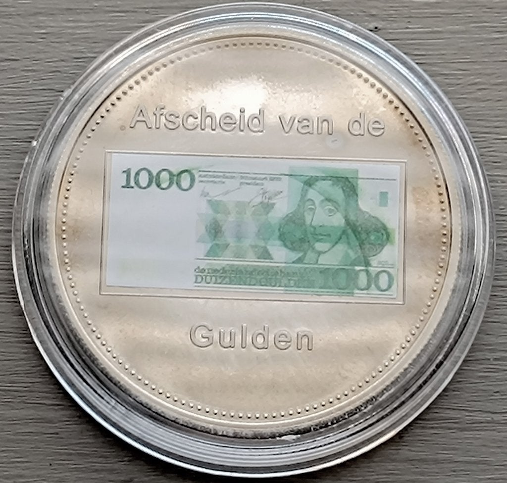 medaille Nederland: afscheid van de Gulden : 1000 gulden, Ophalen of Verzenden