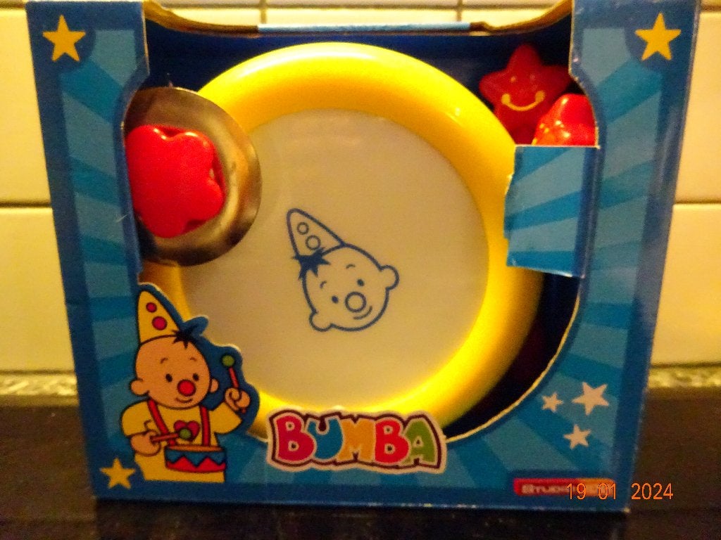 Bumba speelgoedinstrument - trommel - met bekken 2 stokjes, Kinderen en Baby's, Ophalen of Verzenden