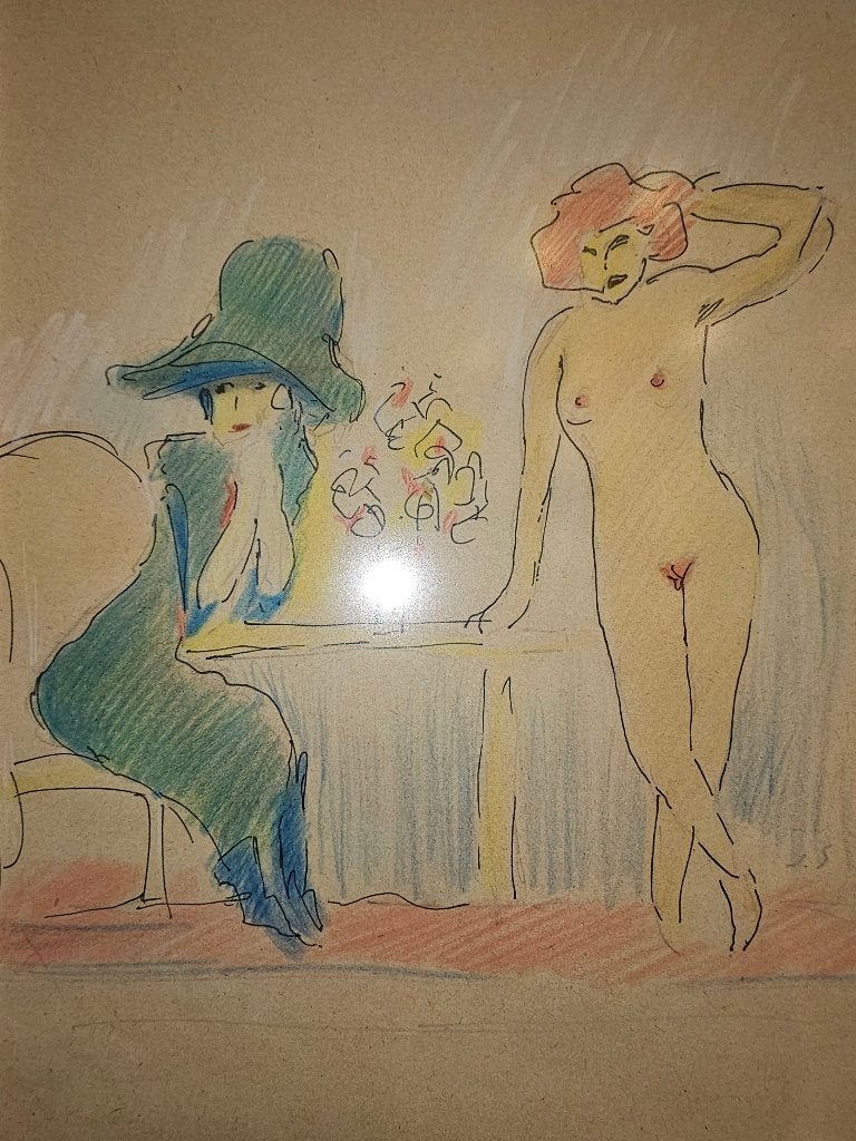 Jan Sluijters  Uniek werk  Gesigneerd, Ophalen, Gesigneerd, Tekening, Papier