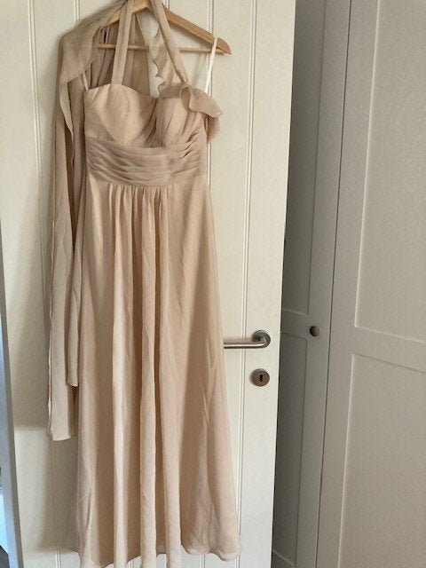Avondjurk Light in the box M incl bijpassende sjaal, Kleding | Dames, Gelegenheidskleding, Maat 38/40 (M), Overige typen, Beige