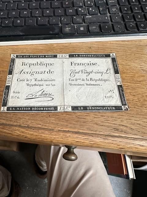 Assignat de cent vingt cent république française, Enlèvement ou Envoi, Autres types