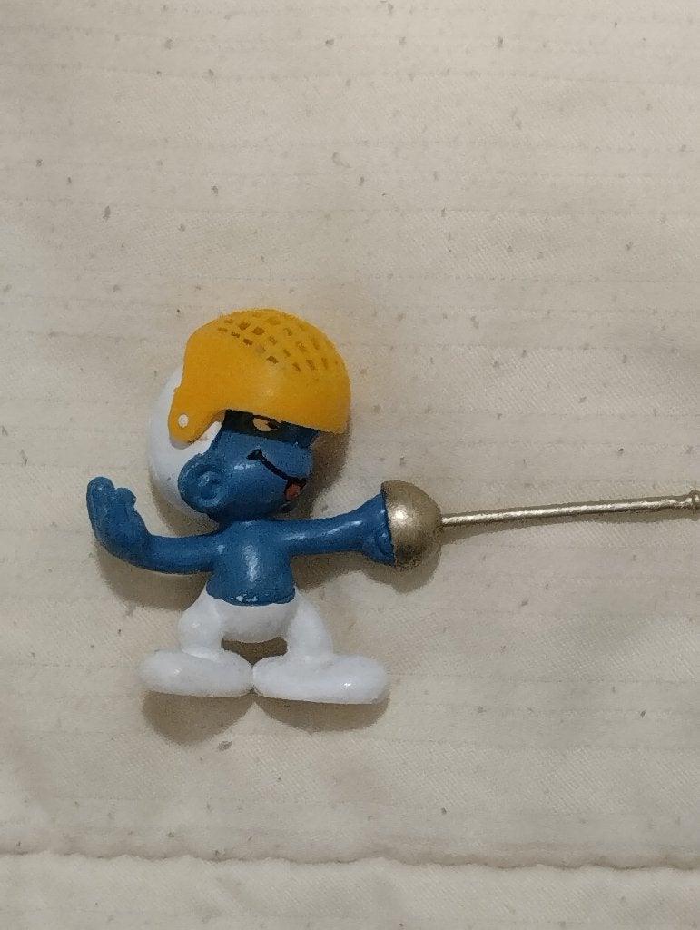 schermende smurf, Verzamelen, Ophalen of Verzenden, Gebruikt, Overige Smurfen, Overige typen