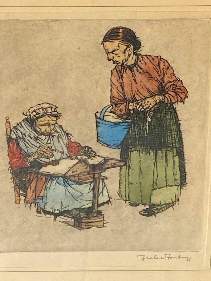 Zeldzame ets van Jules Fonteyne, Eau-forte, Encadré, Enlèvement, Vie quotidienne