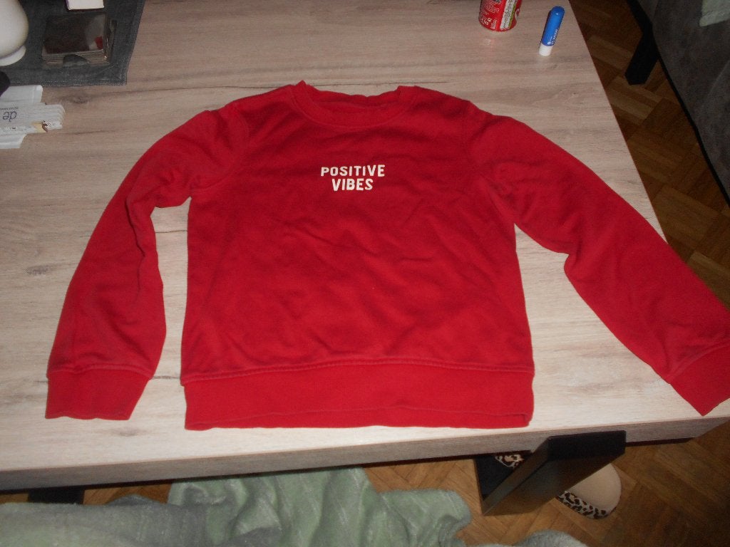 rood trui positive vibes maat 134 - 140, Kinderen en Baby's, C&A, Meisje, Trui of Vest, Ophalen of Verzenden