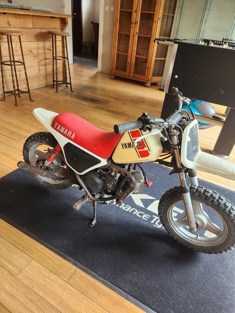 Yamaha PW50 (Piwi 50) met vintage zijspan voor kinderen, Motoren, Ophalen, 1 cilinder, 12 t/m 35 kW
