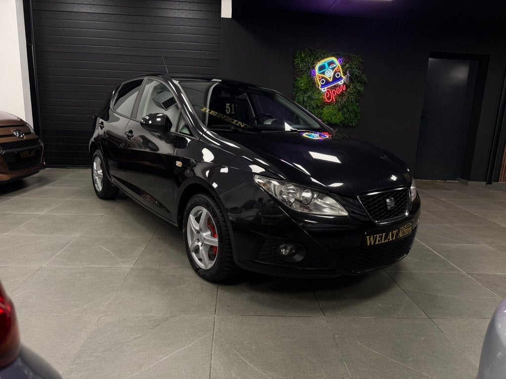 SEAT IBIZA 2011 TURBO BENZINE 108.000KM, Auto's, Seat, Bluetooth, Euro 5, Zwart, Bedrijf