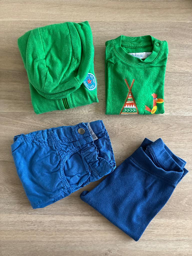 Mini-pakketje P'Tit Filou + Blablabla + Lily-balou (9m), Kinderen en Baby's, Babykleding | Maat 68, Gebruikt, Jongetje, Setje