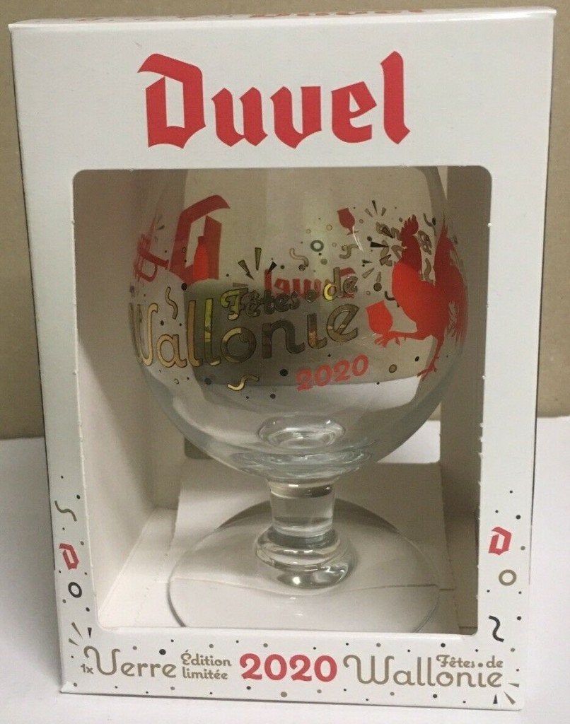 Fêtes wallonnes 2020 en verre Duvel dans une boîte cadeau. N, Enlèvement ou Envoi, Neuf, Verre à bière