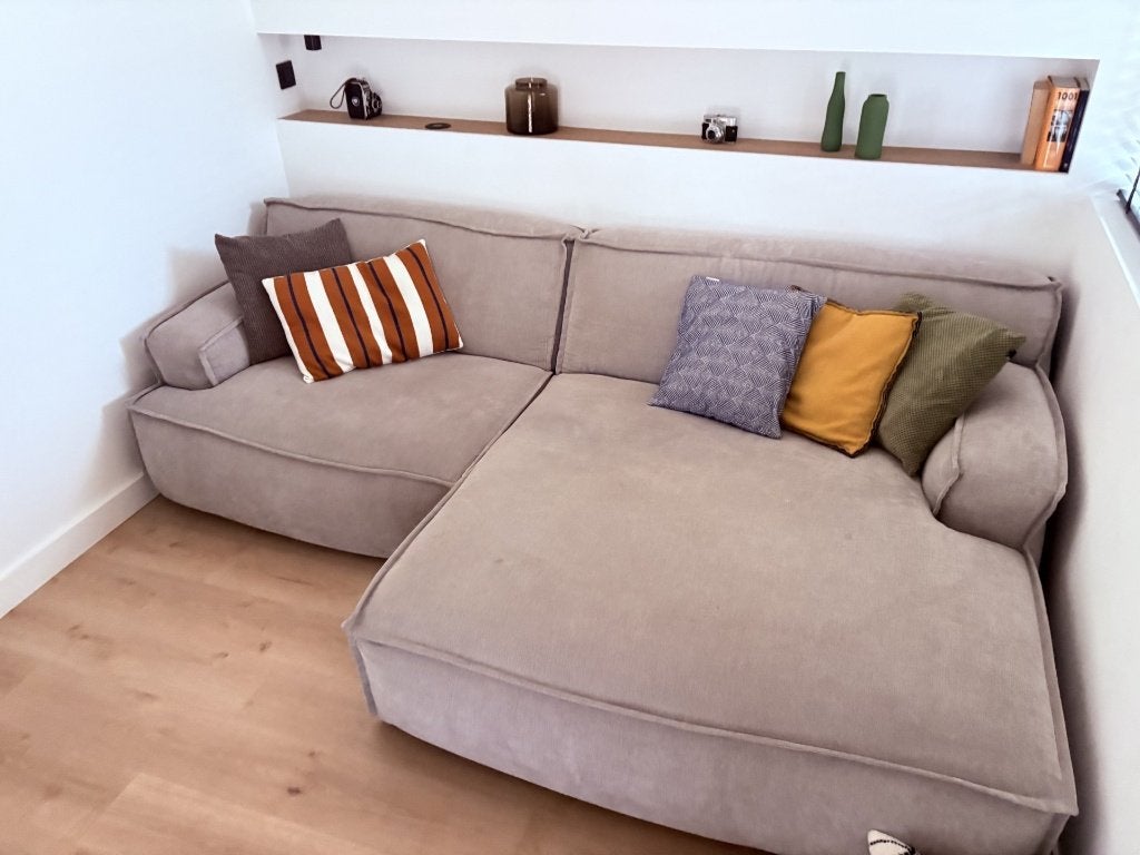 Loungezetel te koop (3-zit) - extra brede chaise longue, Maison & Meubles, Comme neuf, Enlèvement, Tissus, Trois personnes