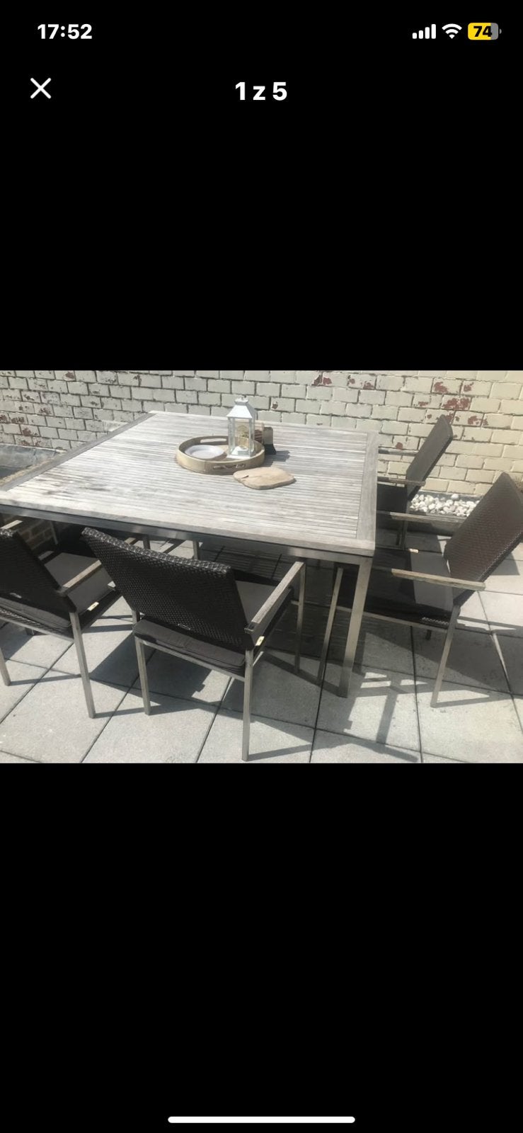 Tafel, Tuin en Terras, Tuintafels, Ophalen, Gebruikt, Vierkant, Hout
