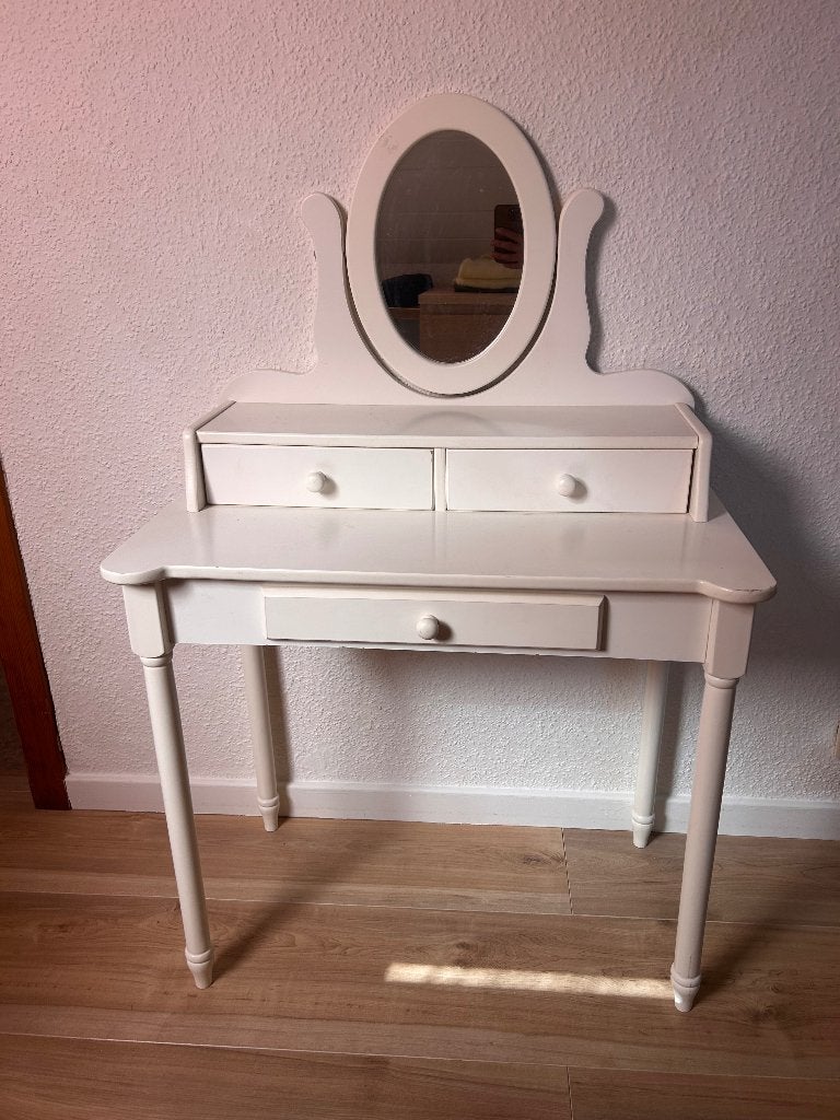 Make-up tafel met spiegel, Huis en Inrichting, Tafels | Kaptafels, Ophalen, Landelijk, romantisch, 50 tot 100 cm, Zo goed als nieuw
