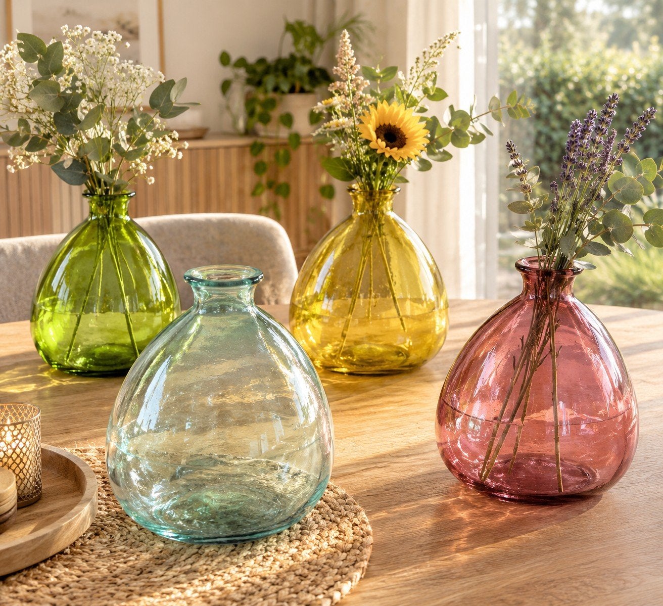 4 vases, Verre, Enlèvement, Comme neuf