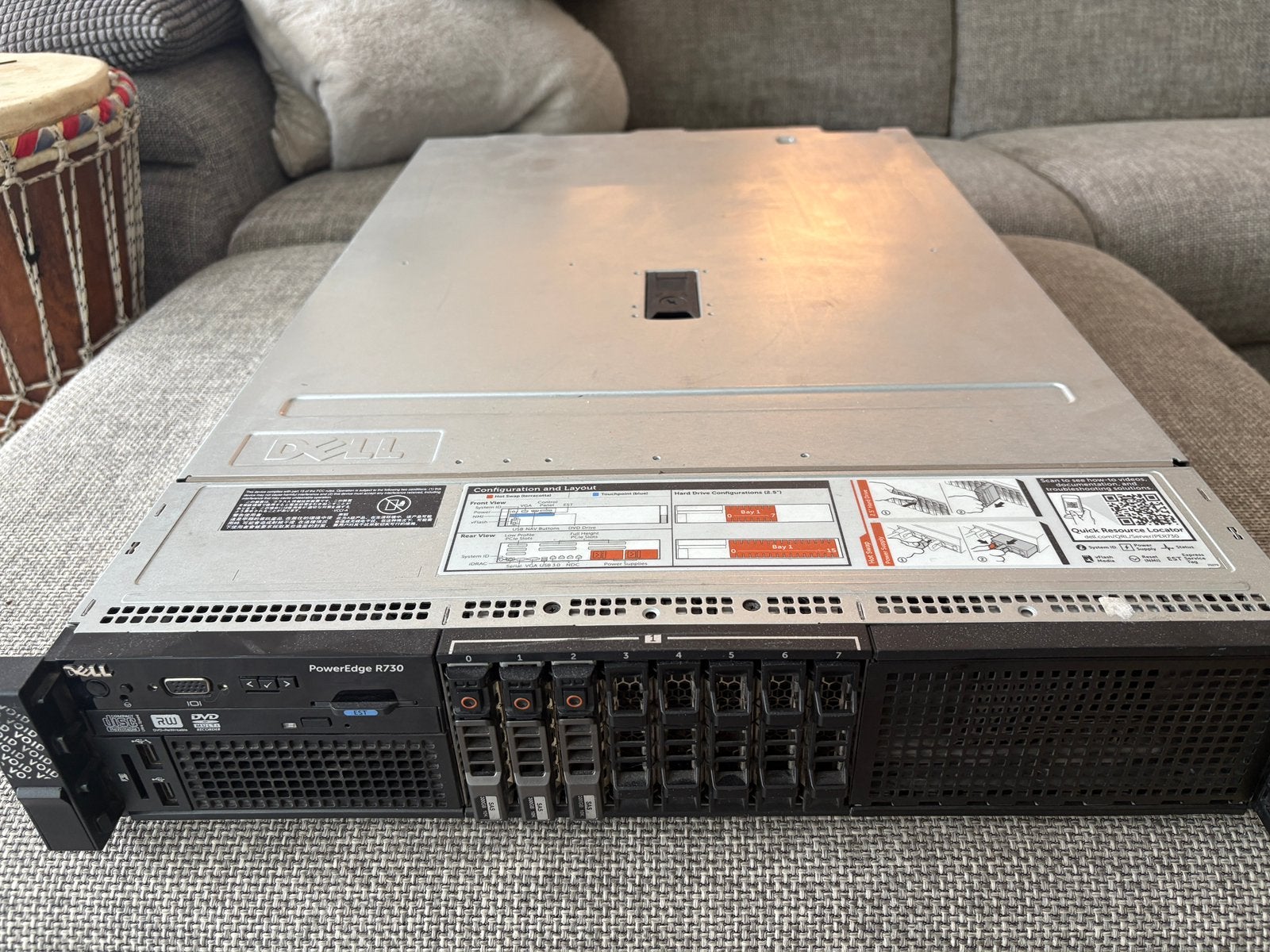 Dell poweredge R730 server 2x Xeon E5-2640 v3 128GB, Computers en Software, Servers, Ophalen, Gebruikt, Hot swappable onderdelen
