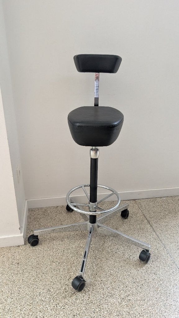Tabouret George Nelson "Perch" – Vitra original – cuir noir, Enlèvement