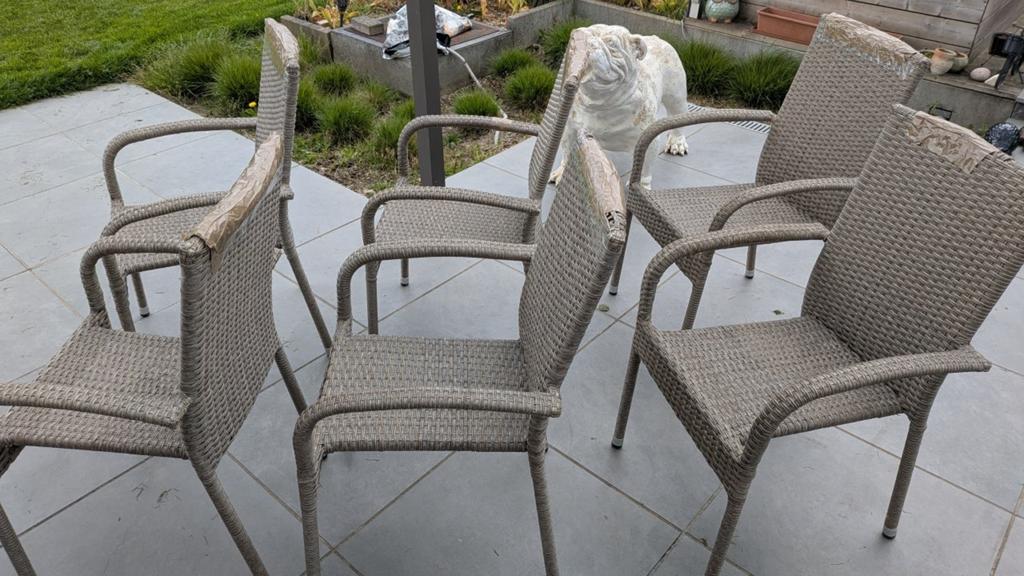 Rotan tuinstoelen: 6 stuks, Ophalen, Rotan, Stapelbaar
