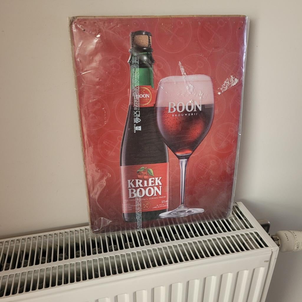 Kriek Boon metalen plaat, Verzamelen, Ophalen of Verzenden